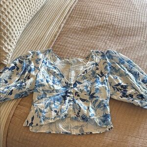 Floral Blue Women's Top